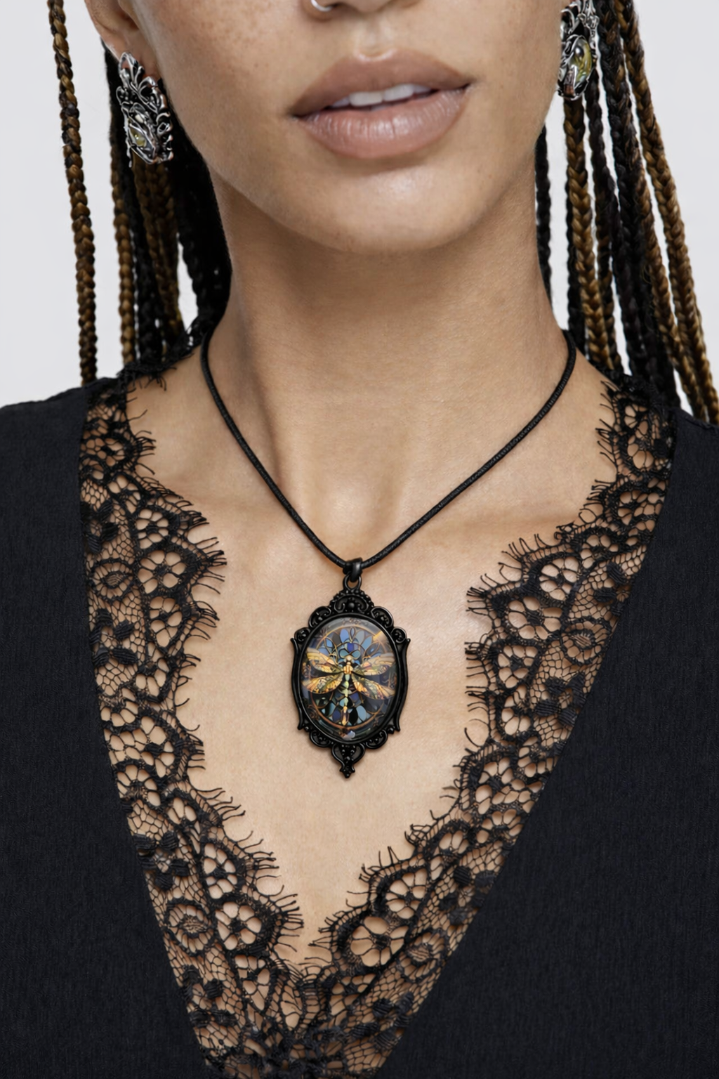 Stained Dragonfly Pendant